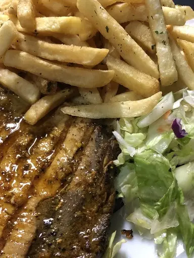fish grill chips toss