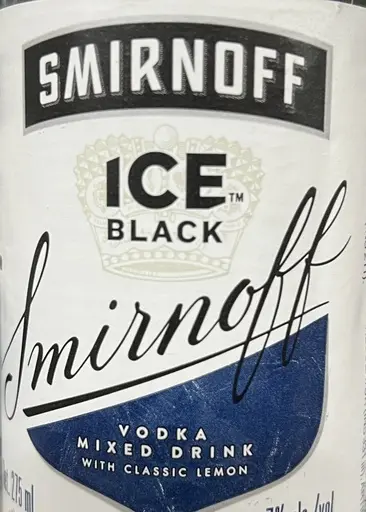 smirnoff ice black  blue label